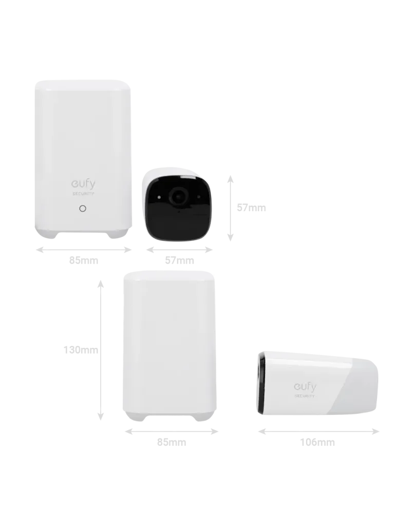 EUFY Kit 2 Cámaras + 1 HomeBase Eufy by Anker - 1080p / 6700 mAh / Sen