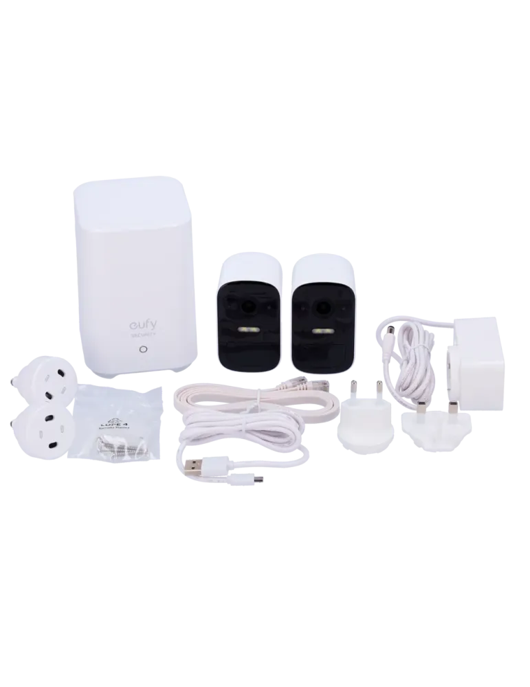 EUFY Kit 2 Cámaras + 1 HomeBase Eufy by Anker - 1080p / 6700 mAh / Sen