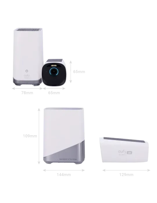 EUFY Kit 2 Cámaras 4K solar + 1 HomeBase 3 - Detección Humanos, mascot