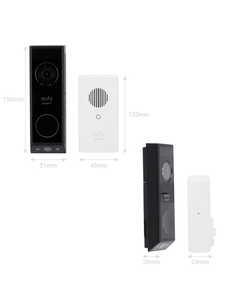 EUFY Kit de Timbre Wifi doble cámara Eufy by Anker - Resolución 2K - D