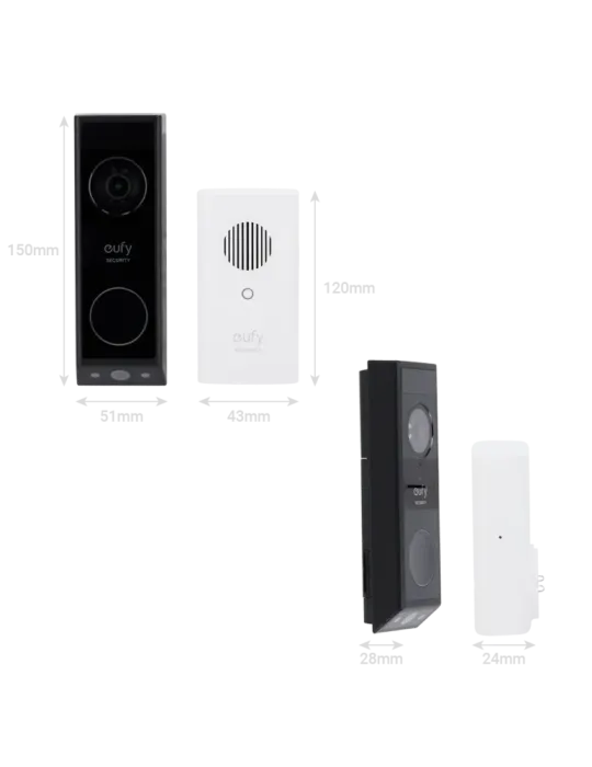 EUFY Kit de Timbre Wifi doble cámara Eufy by Anker - Resolución 2K - D
