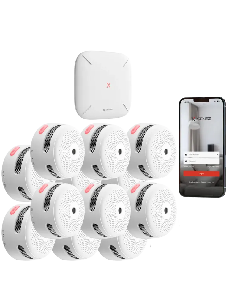 X-SENSE Kit de detección de incendio autónomo X-Sense - Inlcuye 12 det