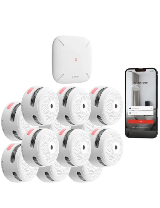 X-SENSE Kit de detección de incendio autónomo X-Sense - Inlcuye 12 det