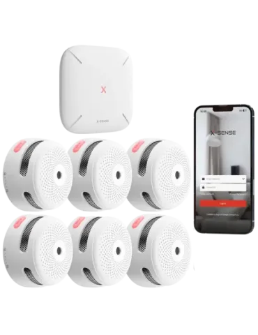 X-SENSE Kit de detección de incendio autónomo X-Sense - Inlcuye 6 dete