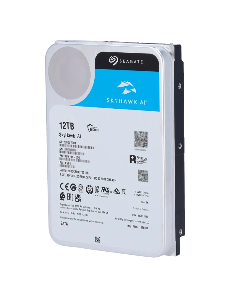 SEAGATE Disco duro Seagate Skyhawk AI - Capacidad 12 TB - Interfaz SAT