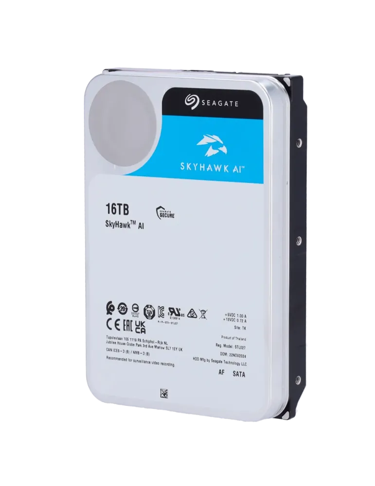 SEAGATE Disco duro Seagate Skyhawk AI - Capacidad 16 TB - Interfaz SAT