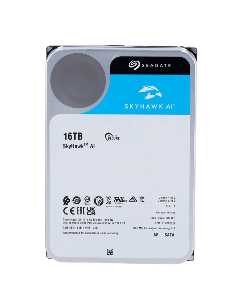 SEAGATE Disco duro Seagate Skyhawk AI - Capacidad 16 TB - Interfaz SAT