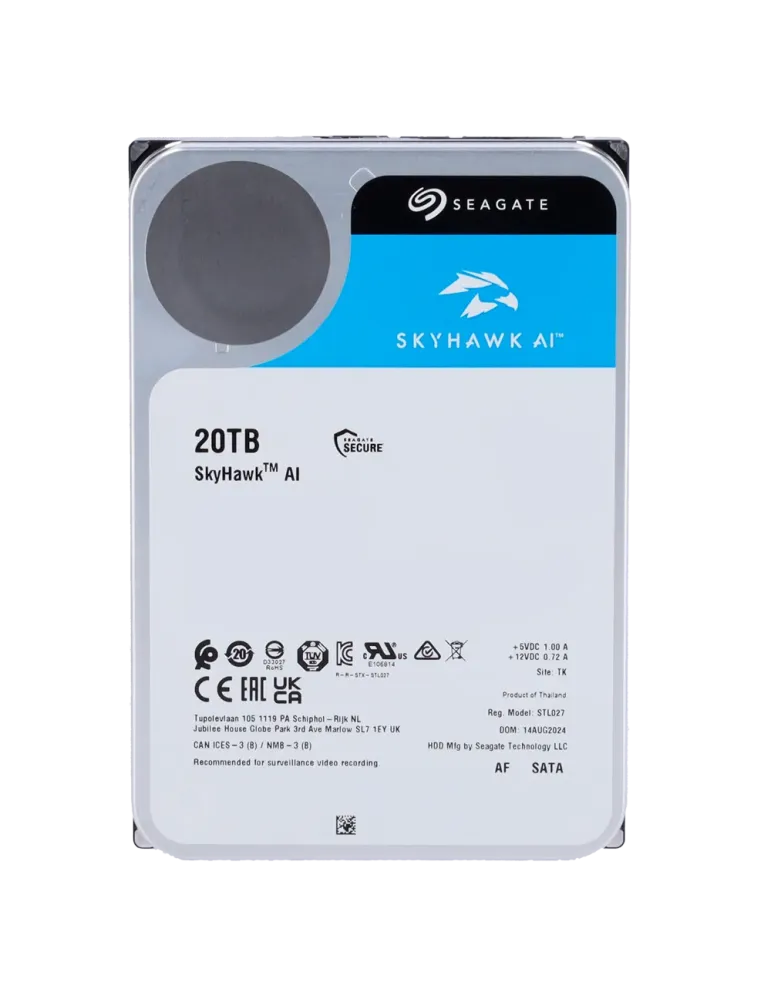 SEAGATE Disco duro Seagate Skyhawk AI - Capacidad 20 TB - Interfaz SAT