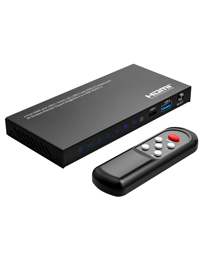 MARCA BLANCA Switch de señal HDMI/USB-C - Permite 4:1 - 3 entradas HDM