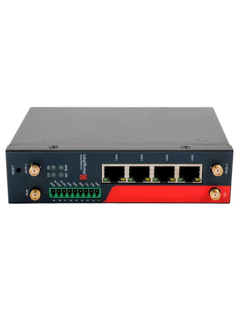 Hongdian Router Industrial 4G - 4G Cat 4 - 4 puertos PoE+ Ethernet RJ4