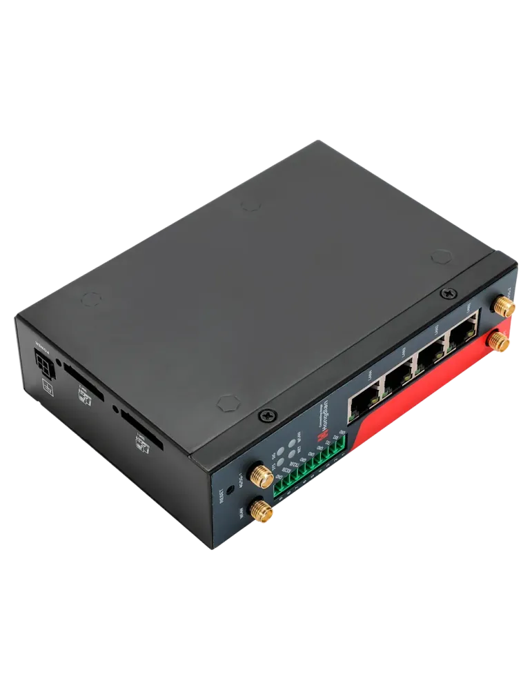 Hongdian Router Industrial 4G - 4G Cat 4 - 4 puertos PoE+ Ethernet RJ4
