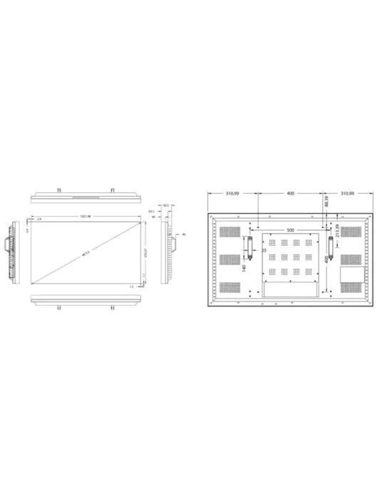 HISENSE Monitor videowall 46″ - Resolución FHD - Brillo 500 nits - Mar